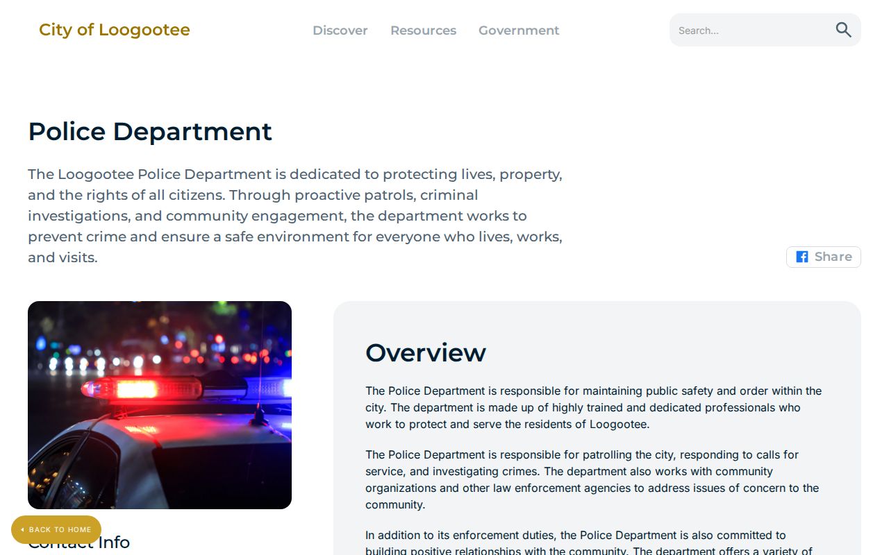 Loogootee Police Department arrest record contact page