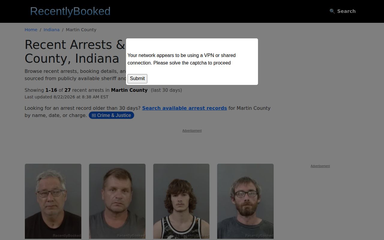 Unofficial Martin County 30-day booking publication