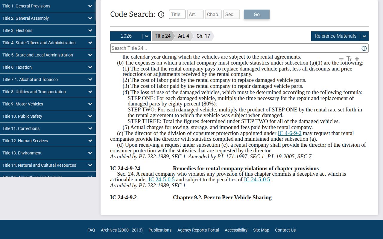 Indiana commercial publication law for Martin County booking records